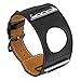 Apple Watch Band, V-MORO 38mm Genuine Leather Smart Watch Band Replacement with Adapter Metal Clasp for Apple Watch iWatch All Models-Cuff Bracelet Black 38mm