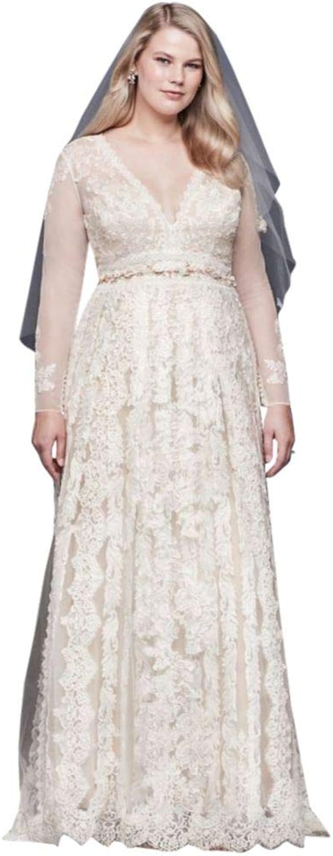 melissa sweet linear lace wedding dress