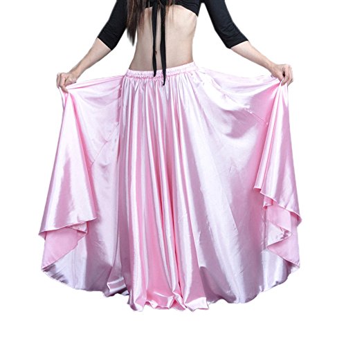 Indian Trendy 36 Long Womens Pink Satin Full Circle Swing
