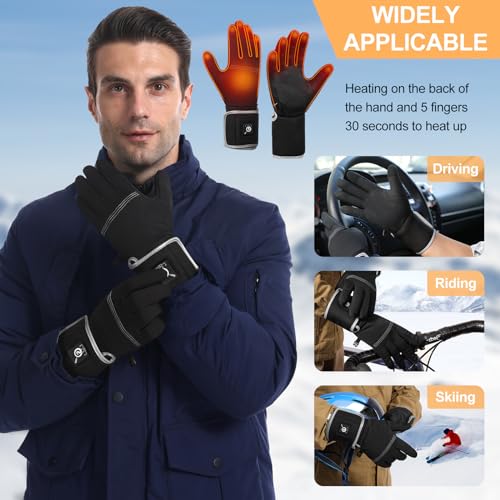 Savior Heated Glove Liners,Electric Heated Thin Gloves with Remaining Power Display,Rechargeable