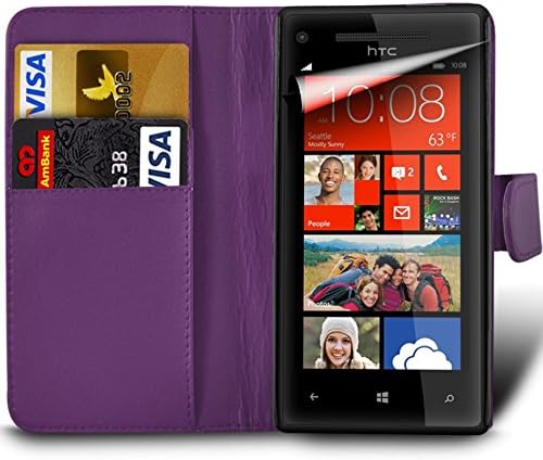Phone Sense Ltd For Samsung Galaxy J1 (2016) J120 - Prime PU Leather Wallet Flip Skin Case Cover in DARK PURPLE with MINI Capacitive Stylus Touch Screen Pen