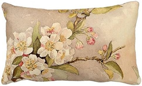 Vintage Spring Blossoms Cushion Throw Pillow Cover 30x 20 Inch