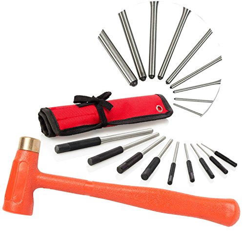 Buy TuffMan Tools Roll Pin Punch Set & 1.5 lb Dead Blow Hammer, Great