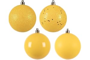 Vickerman 624500-3" Yellow 4 Assorted Finish Ball Christmas Tree Ornament (32 pack) (N596878A)