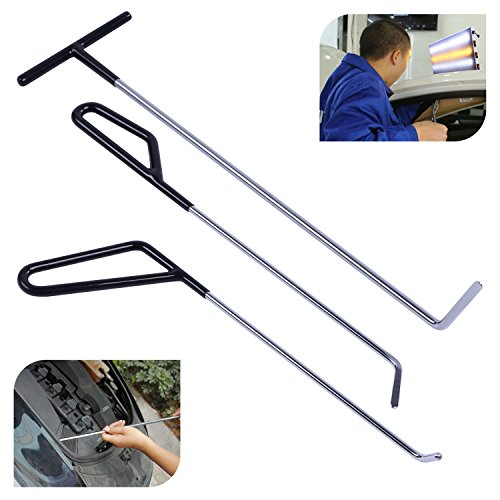 Click Here to See More Images FLY5D 3Pcs Pdr Rods Auto Body Paintless Dent Repair Kits for Hail Damage Door Dings Removal PDR Tools Tips Sets (3Pcs Black Rods)