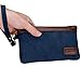 Lecxci Canvas Wristlets Bag Clutch Purses Wallet Slim Credit Card Holder Clutch with Removable Strap Cell Phone Wallet (Blue)