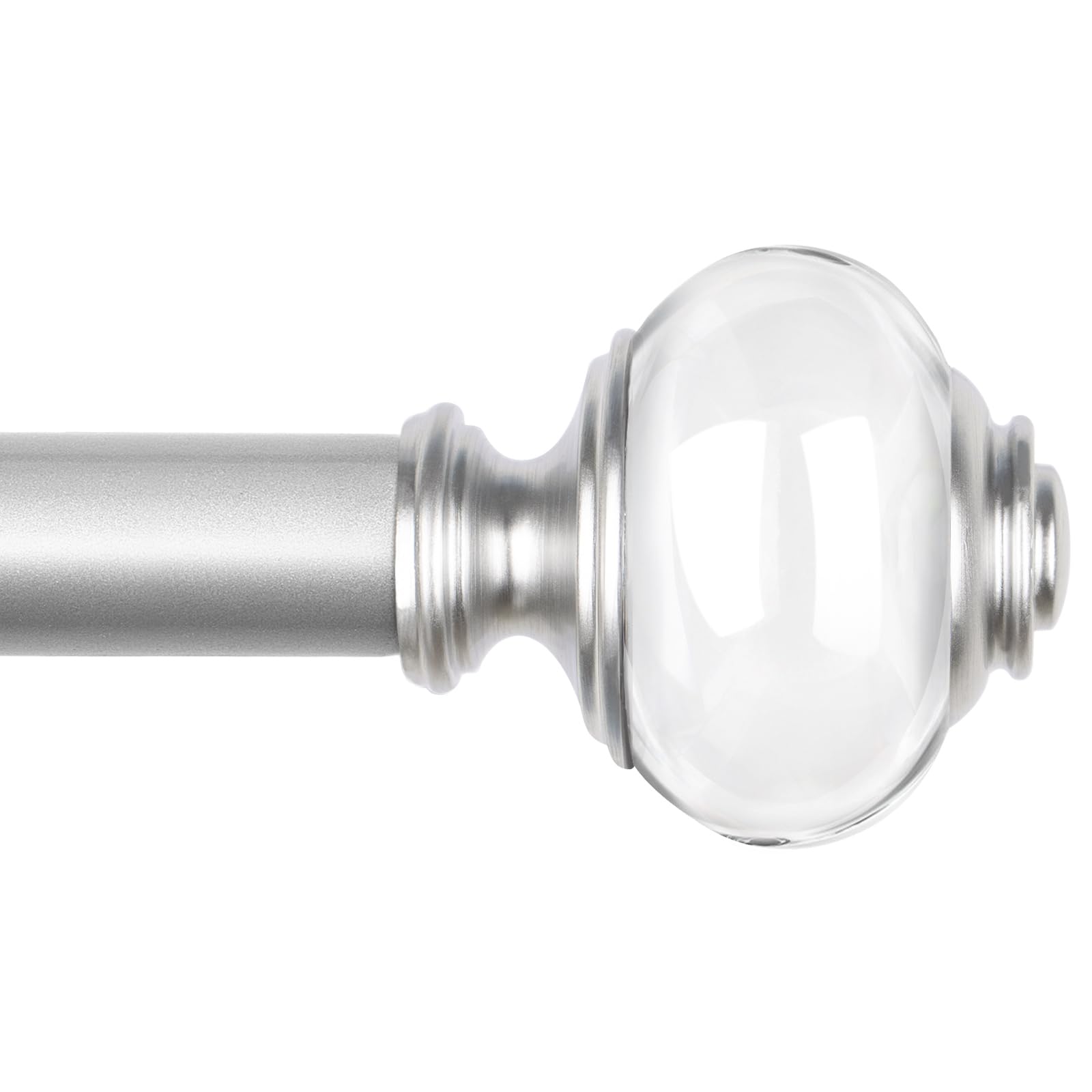 Photo 1 of ** Partial Set**
Long Curtain Rods for Windows 72 to 144 Inches, USFOOK 7/8 Inch Telescoping Splicing Silver Drapery rod 32 to 144 Inches, Heavy Duty Curtain Rod with Translucent Finials