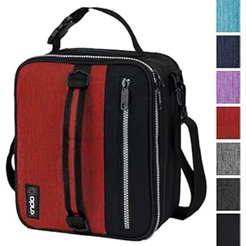 OPUX Premium Insulated Lunch Box for Men, Women | School Lunch Bag for Boys, Girls, Kids | Compact Adult Lunch Pail Work Office Cooler | Soft, Leakproof, 4 Ways to Carry | Fits 12 Cans (Red)