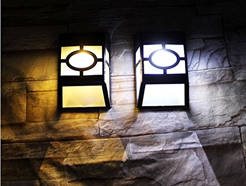 Falove 8 Pack Solar Powered Lights for House Outdoor Landscape Garden Fence Lamp (White)