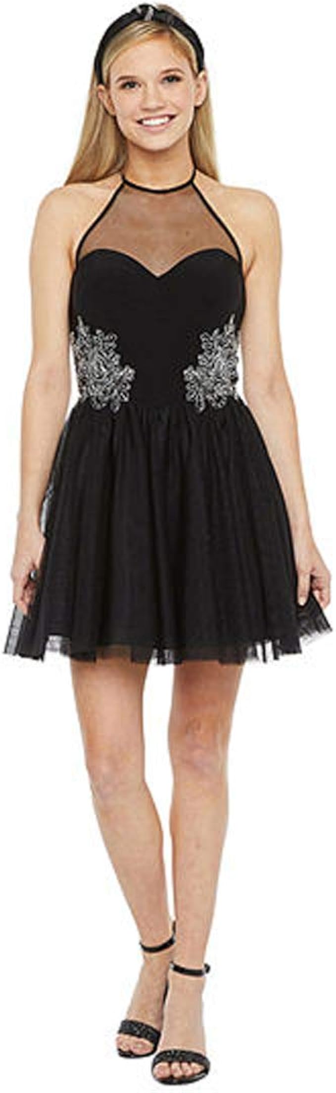 DJ Jaz Sleeveless Applique Party DressJuniors, Black, 15