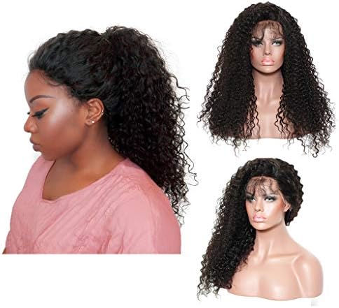 Tigivemen Kinky Long Wavy Lace Front Hair Wigs for Women, Brazilian Indian Curly Synthetic Wigs