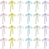 SUPERFINDINGS 24PCS 6 Colors Bowknot Charms 3.2x2cm Alloy Bowknot Pendants Colorful Metal Pendants for Earrings Bracelets Necklaces Making, Hole: 1.6mm