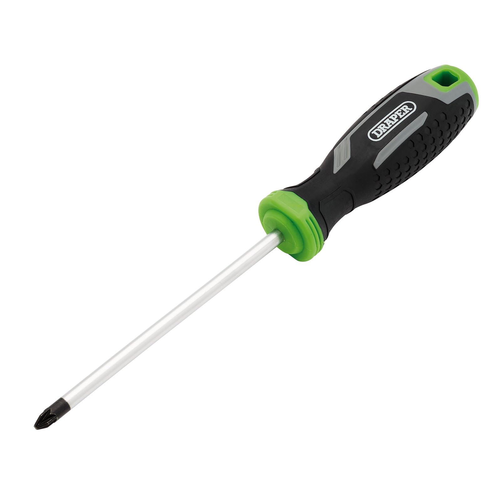 Draper Pozi Soft Grip Screwdriver, PZ2 x 125mm - 13372 - Magnetic Tip, CRV Blade