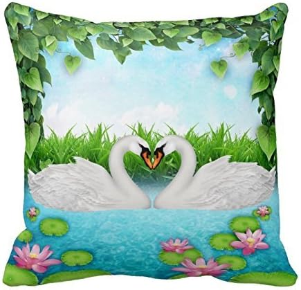 Dennis shop ff208h green swan Cushion Decorative Throw Pillow Case Pillow Cover 18 X 18 Inch
