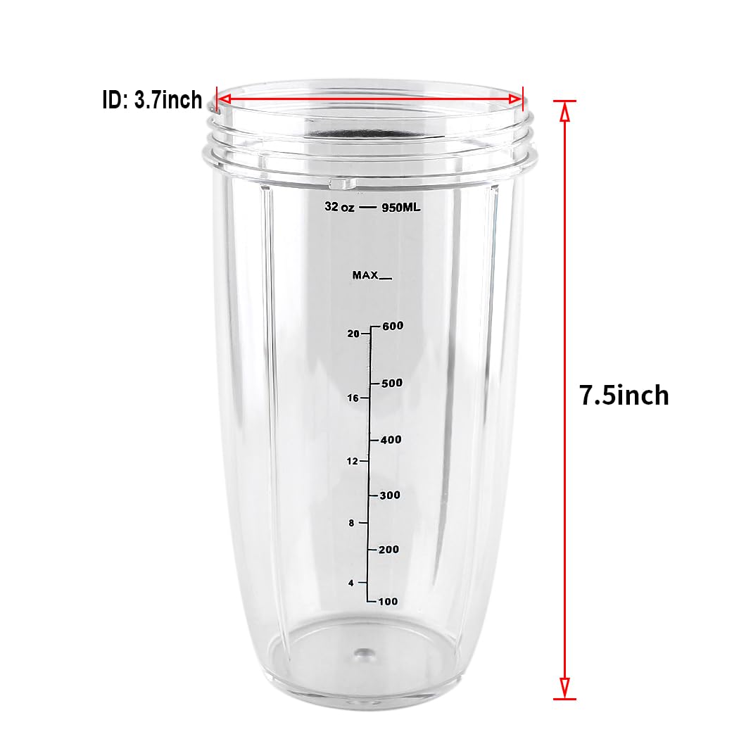 Anbige Replacement Parts Cups,Compatible with NutriBullet Blender 600W and 900W (1 32oz cup)