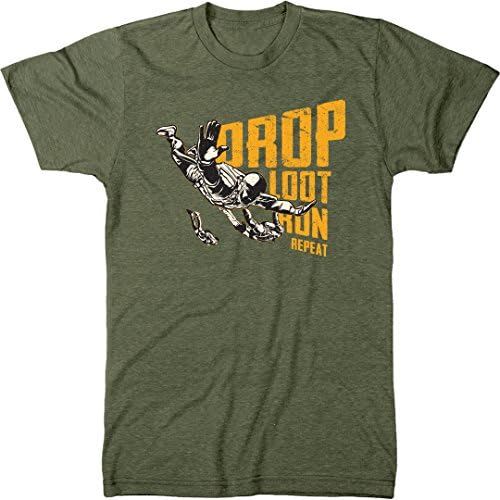 Trunk Candy Drop Loot Run repeat Men's Modern Fit T-Shirt (Military Green, XX-Large)