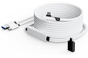Tiergrade Link Cable 16FT Compatible with Meta Quest 3/2/Pro, Separate USB-C Charging Cable for Power Supply, USB 3.0 to Type-C for VR Headset/Gaming PC