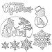 Merry Christmas Cutting Dies Set Xmas Snowman Snowflake Tree Dies Cuts Metal Stencil Template for DIY Scrapbook Album Paper Card Making Craft Decoration