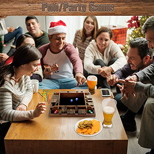 Vahome Wooden Shut The Box Game 4 Players, Classic Board Game for Kids