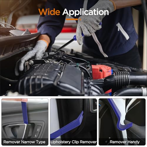 AiQInu 5-Piece Car Trim Removal Tool, Car Trim Removal Tool, Plastic Car Removal Kit for Car Radio Audio Interior Trim Dash Dashboard (Blue)
