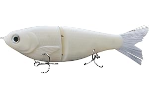 HADORAM Lure Slow Sinking Glide Bait with Fur Tail Lifelike Fishing Tackle for Trout Shad Bass Musky