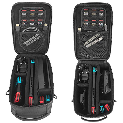 Sisma Travel and Storage Case for Nintendo Switch Console Dock Joy-Con Straps Pro Controller Cables Accessories -Black SVG180402SWB-B - Thumbnail 3