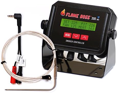 Flame Boss 300-WiFi Kamado Grill and Smoker Temperature Controller - Contains Additional Meat Probe and Y Adapter - Recipe eBook Incl.