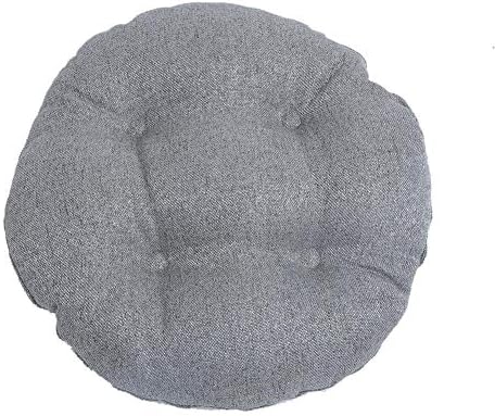Highjump Round Stool Cushion with Elastic, Pastoral Style,Imitated Linen,Imitated Linen Thickened Futon Tatami Cushion Floor Mat Indoor Chair Cushions for Home Office Kitchen, Living Room,Bedroom