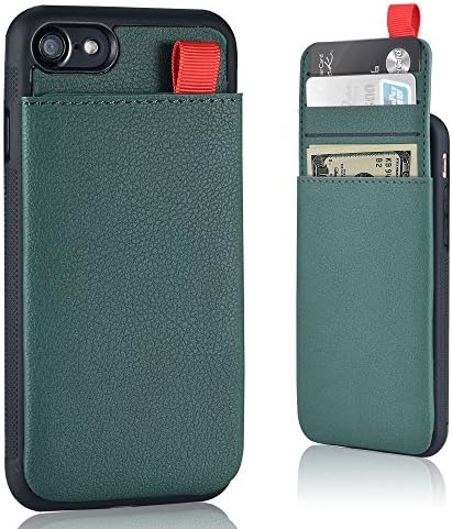 iPhone 8 Wallet Case, iPhone 7 Wallet Case [Hidden Wallet Phone Case] MANGATA Triton iPhone 8 Card Cases, Rugged Shell, Credit Card Holder, Cash Pocket, Leather Wallet incl. Screen Protector [Olive]