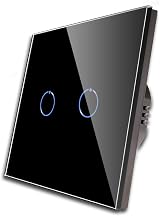 CNBINGO 2-Way Touch Light Switch 2-Gang Glass Panel LED Backlight 240V