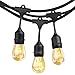Outdoor String Lights with Edison Vintage Dimmable 11S14 Bulbs, SHINE HAI Commercial & Industrial Grade Light String, 10 Dropped Sockets, Weatherproof, Perfect for Patio Cafe Umbrella Bistro Yard-14Ft