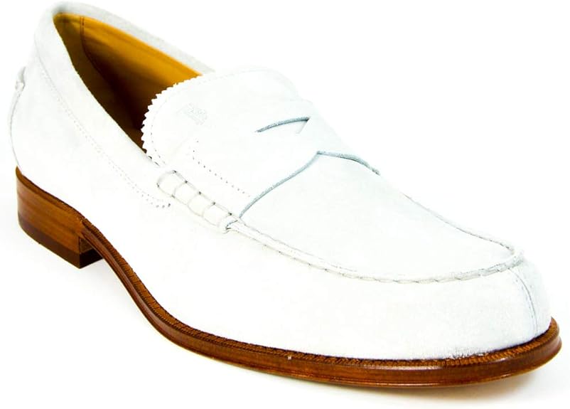 white leather moccasins