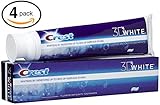 (PACK OF 4 TUBES) Crest 3D White Anti-Cavity Teeth Whitening Toothpaste. Removes Up to 90% of Surface Stains! Vibrant & Refreshing Mint Flavor! (4 Tubes, 5.5oz each Tube)