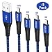 Kindle Fire Charger Cord Replacement, MIUOLV 4 Pack 3ft 2x6ft 10ft Nylon Braided Cable for Amazon Fire Tablet HD HDx, Fire HD 8 7 10 Kids Edition, All New Fire TV Pendant Stick, E-Readers,Blue Black primary