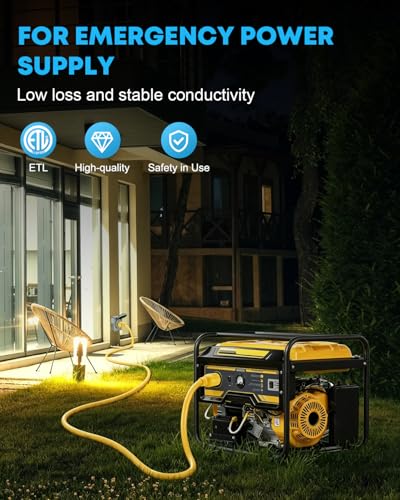 Kohree Nema L14-30 Generator Cord 30 Amp 4 Prong 50FT, Heavy Duty Generator Power Locking Cord for Manual Transfer Switch, Electric Extension Wire 10 Gauge 125/250V, 7500W with Cord Organizer