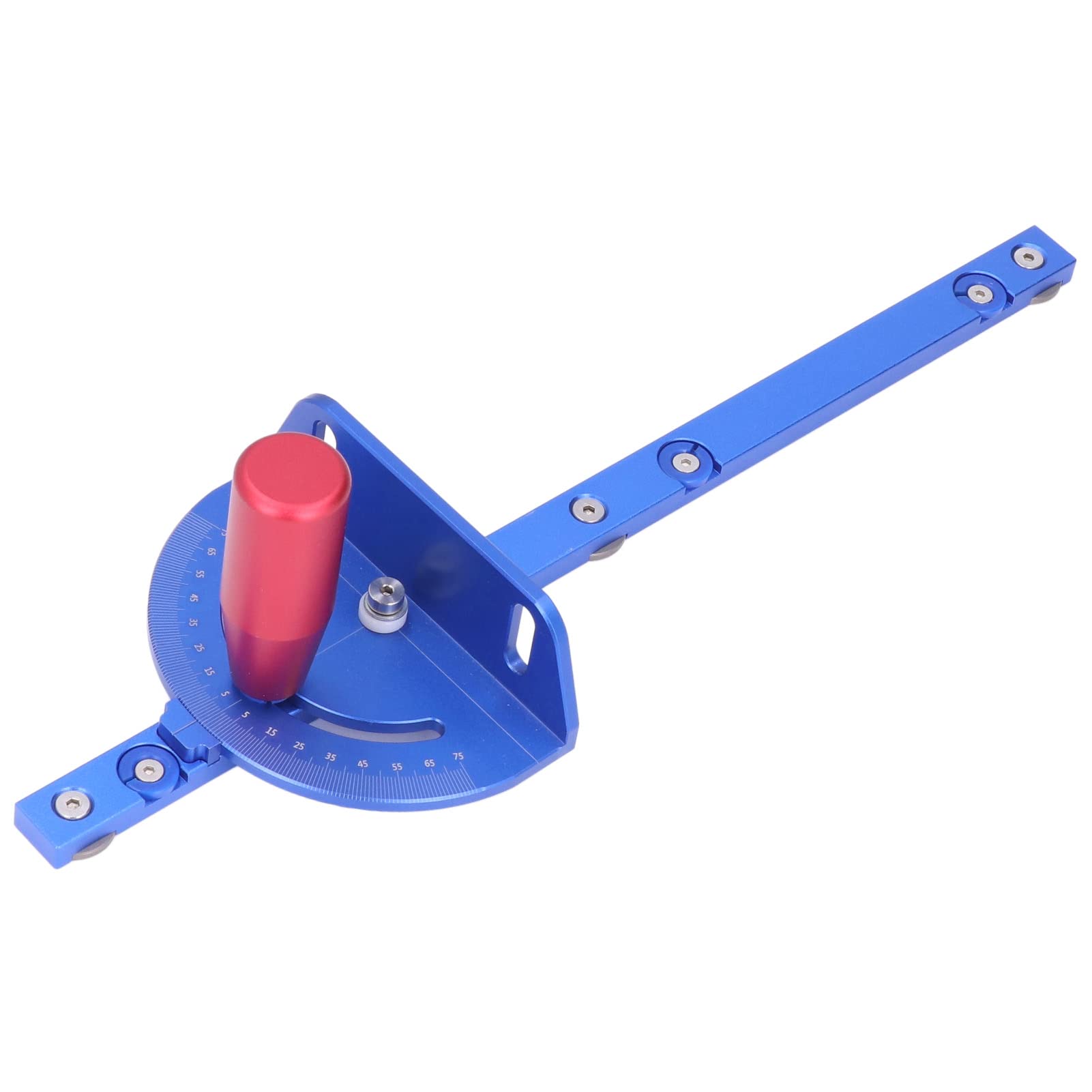 Miter Gauge, Aluminum Alloy Table Saw Miter Gauge Assembly with 75° Angle & Removable Retaining Disc, High Precision Miter Saw Protractor for Table Saw, Milling and Engraving Machine
