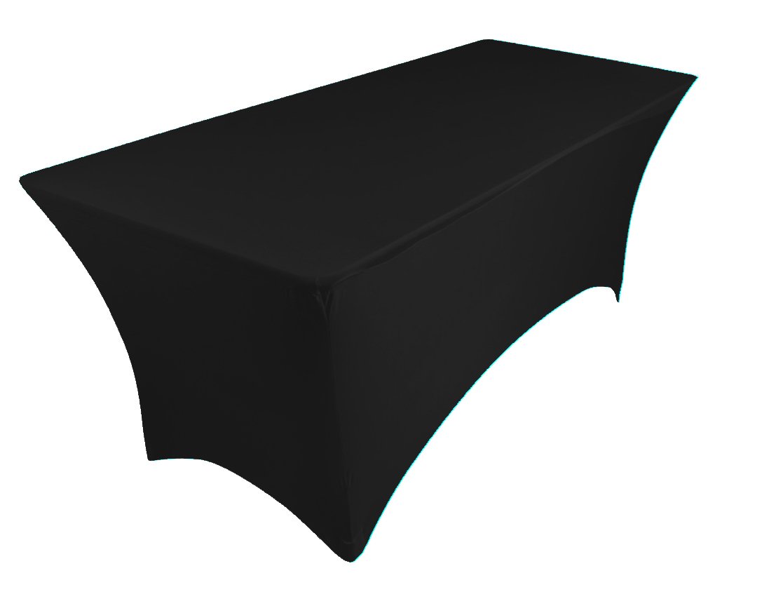 spandex stretch cover tablecloth for 6ft foot table 183x75x75cm (black)