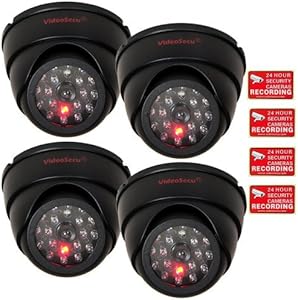 VideoSecu 4 Pack Dome Dummy Fake Infrared IR CCTV Surveillance Security Camera