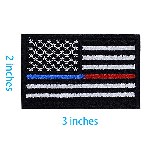 Trasfit 4 Pack Tactical USA Flag Patch Law Enforcement Thin Blue Line