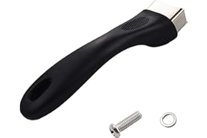 Pot Handles Replacement, 6.4 inch Non Slip Anti Scalding Pan Handle with Screw, Plastic Stainless Steel with Hanging Hole