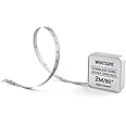 WIN TAPE 80'' 2M Mini Steel Tape Measure with Square Frosted Shell, Mini Retractable Measuring Tape with Silver Stainless Steel Nylon Coated Tape