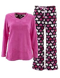Donna L'oren - Pijama de forro polar para mujer