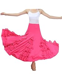 whitewed largo moderno flamenco Vals estándar Fancy Formación de baile falda