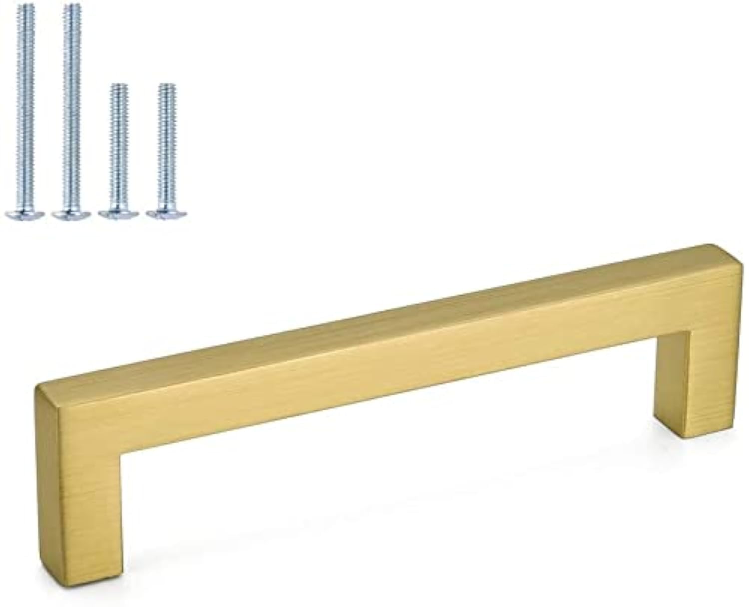 LONTAN 15 Pack Gold Drawer Handles 96mm Square Gold Kitchen Cupboard Handles Wardobe Bathroom Stainless Steel Kitchen Drawer Pulls