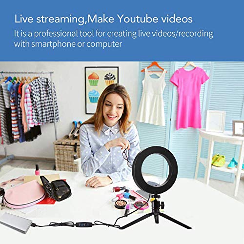 6 Zoll LED Ringlicht mit Stativ Ständer, Dimmbarer Ringleuchte mit 127CM Einstellbarem Stickständer Selfie Livestream… – Bild 7