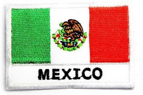 (Maxico) Nation Flag Emblem Iron On Patch Sew Embroidered Trim 2"x3" Standard and Decorative Patches #EY 4-00417-00727-8