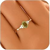 Halo Eternity Band Ring for Women 925 Sterling Silver Oval Peridot Crystal Birthstone Stackable Rings 14k Plated Olivine Cubic Zirconia Engagement Ring for Her Bride Wedding Valentine's Day Jewelry Gift