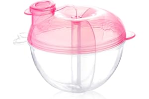 Accmor Baby Formula Dispenser for On-The-Go Feedings, Three-Compartment Non-Spill Formula Container to Go, Snack Milk Powder Dispenser for Traveling with Infant Toddler, Pink