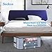 Seckon Large Capacity Clothes Storage Bag Containers [2 Pack] 81.5L Closet Storage Organizer with Clear Windows and Reinforced Handles, 23.65x 17.75x 11.85 inches