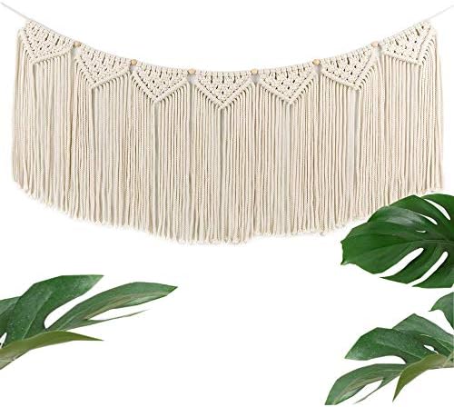 Macrame Wall Hanging Tapestry Bohemian Wall Decor Handmede Woven Wall Art for the Living Room Kitchen Bedroom or Apartment-13.7"W x35"L